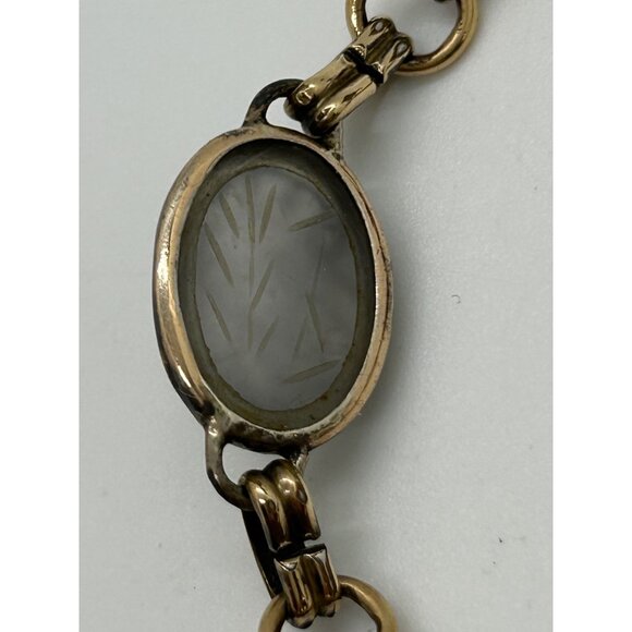 Egyptian Revival 1920s-30s Scarab Bracelet With Carved Natural Stones & Gold-Ton - Picture 14 of 16